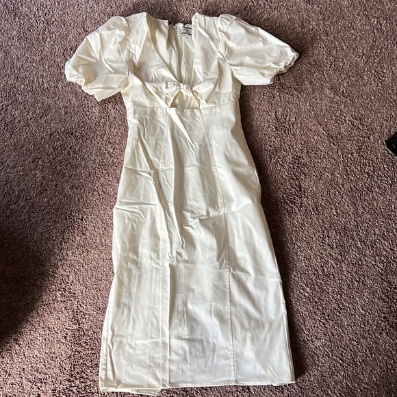 j. crew Cutout puff-sleeve dress in cotton twill - Picture 5 of 6